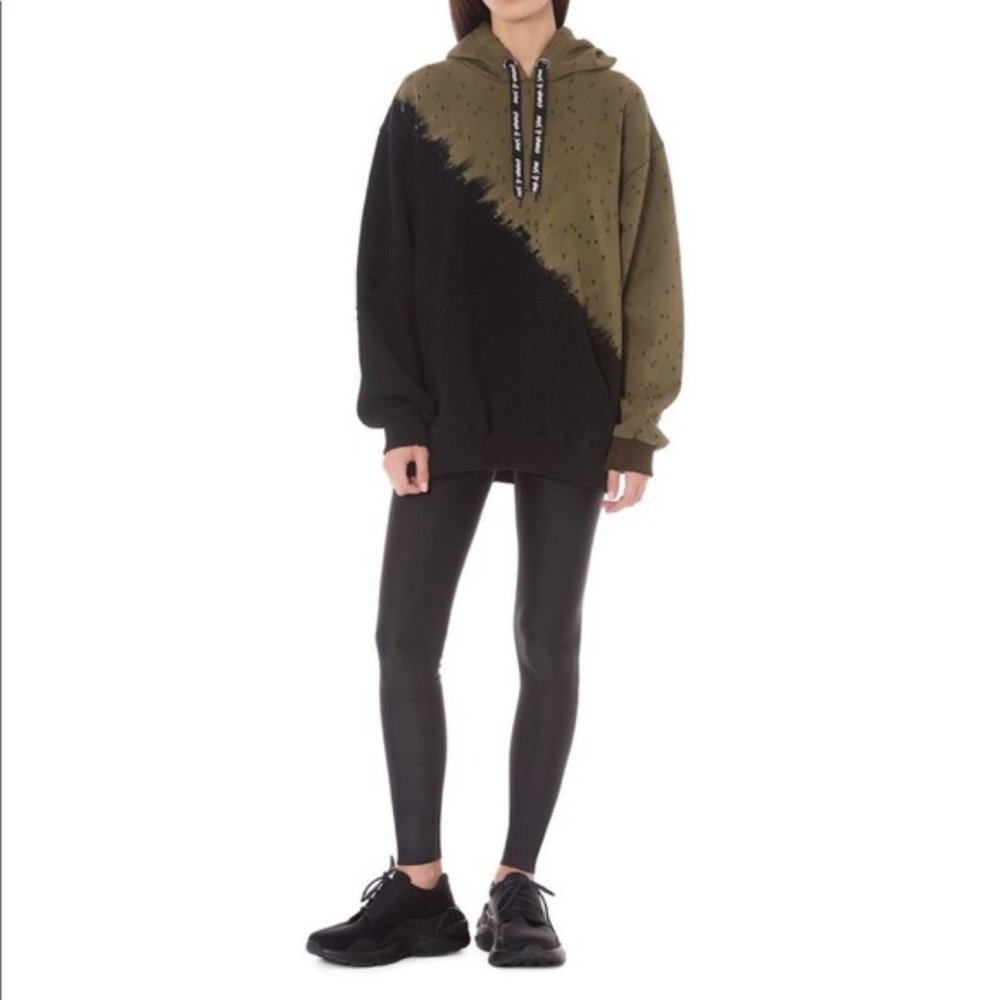 Emma and Sam Green Black Distressed Sweatshirt